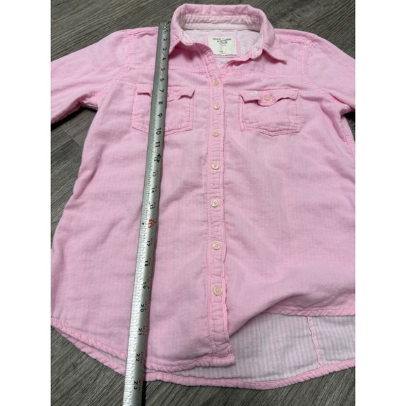 Abercrombie & Fitch Y2K Womens Pink Button Down Shirt Long Sleeve Cotton Size M - Picture 5 of 7
